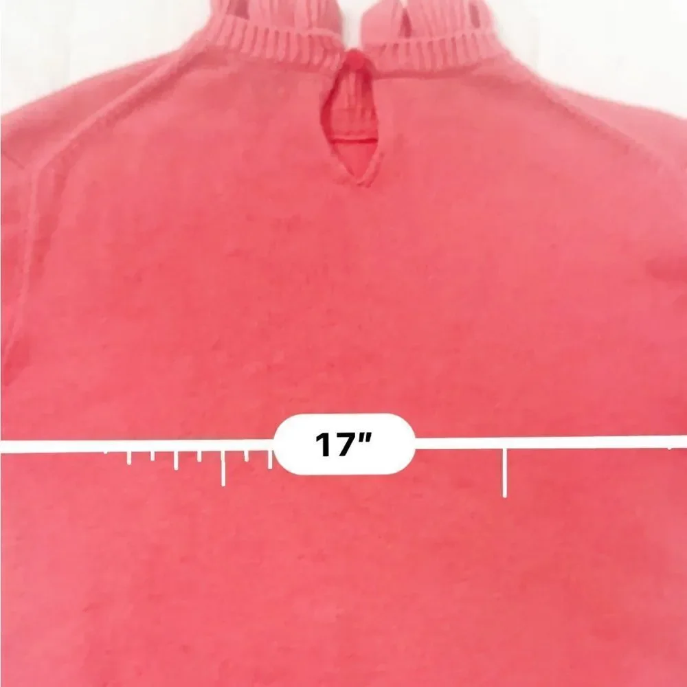 J.Crew Lambswool Blend Ruffle Mock Neck Sweater – melon colored, Size Small